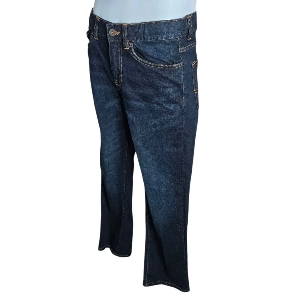 Lucky Brand Boys Classic Straight Jeans Size 14‎ Adjustable Waist Dark Wash